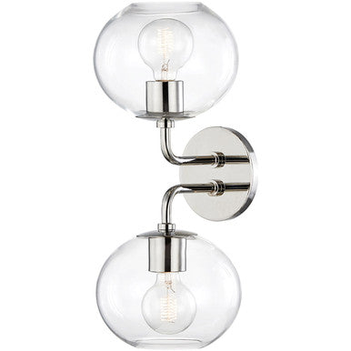 Mitzi 2 Light Wall Sconce in Polished Nickel H270102-PN