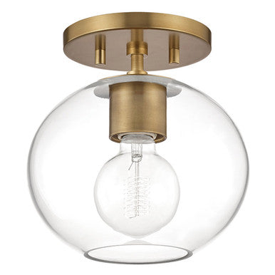 Mitzi 1 Light Semi Flush in Aged Brass H270601-AGB