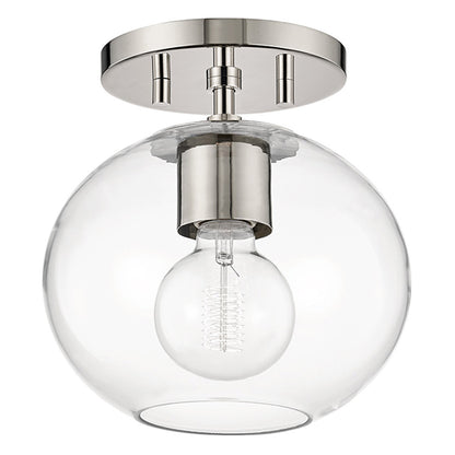 Mitzi 1 Light Semi Flush in Polished Nickel H270601-PN