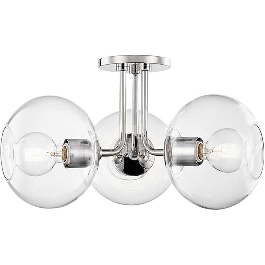 Mitzi 3 Light Semi Flush in Polished Nickel H270603-PN