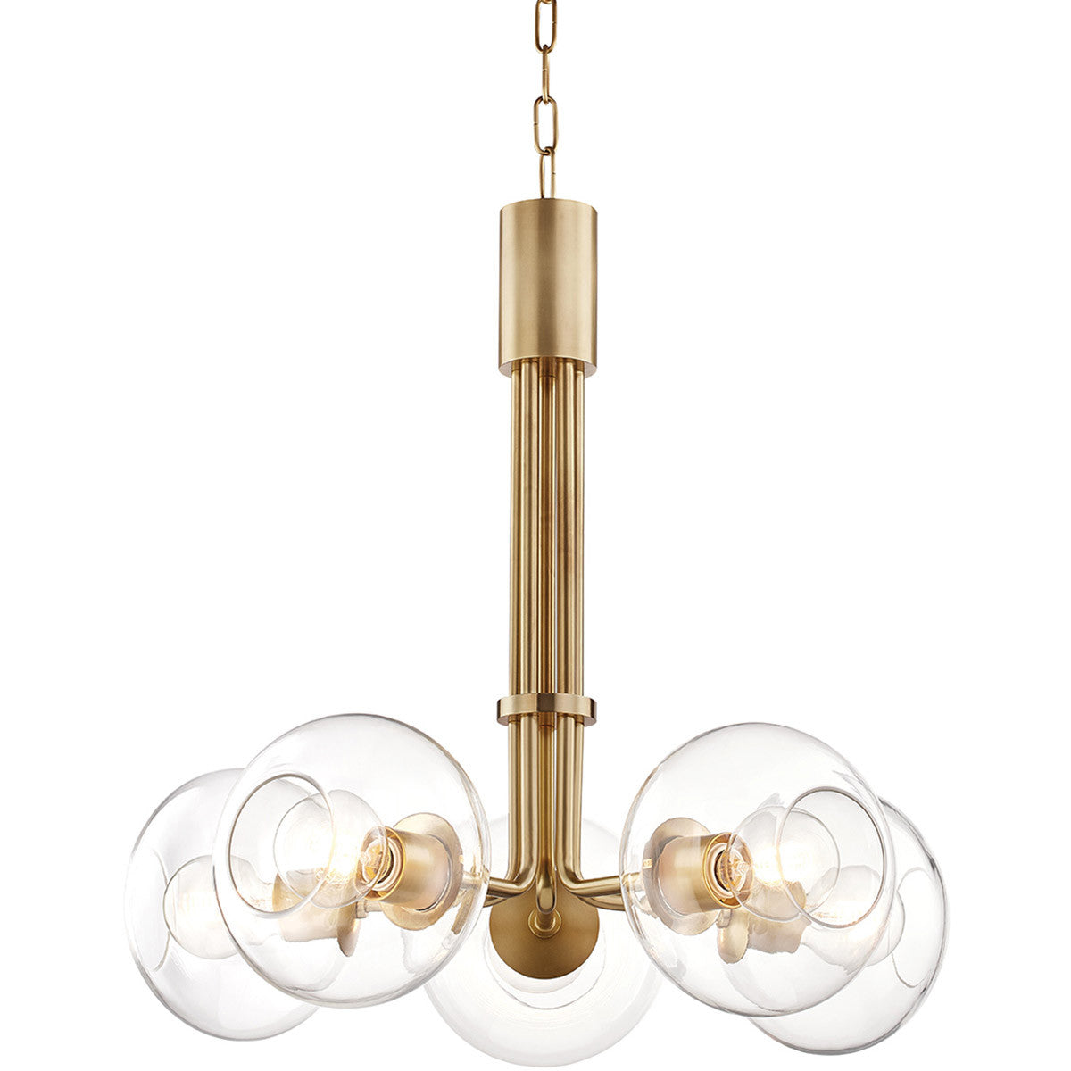 Mitzi 5 Light Chandelier in Aged Brass H270805-AGB