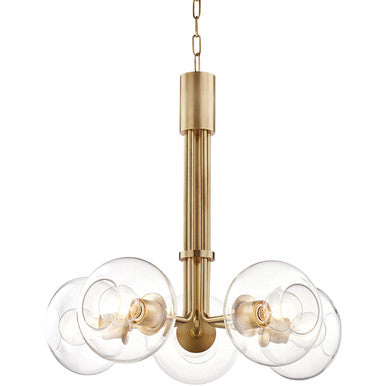 Mitzi 5 Light Chandelier in Aged Brass H270805-AGB