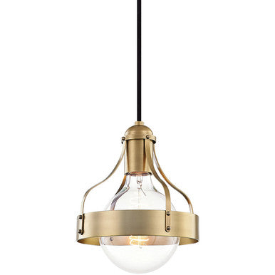 OPEN BOX NEW: Mitzi Violet 1 Light Pendant in Aged Brass H271701-AGB