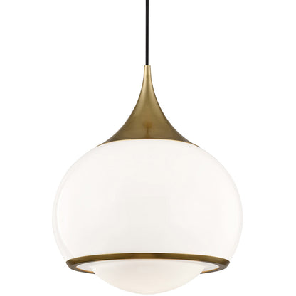 Mitzi 1 Light Pendant in Aged Brass H281701L-AGB