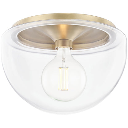 Mitzi 1 Light Flush Mount in Aged Brass H284501L-AGB