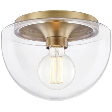 Mitzi 1 Light Flush Mount in Aged Brass H284501S-AGB