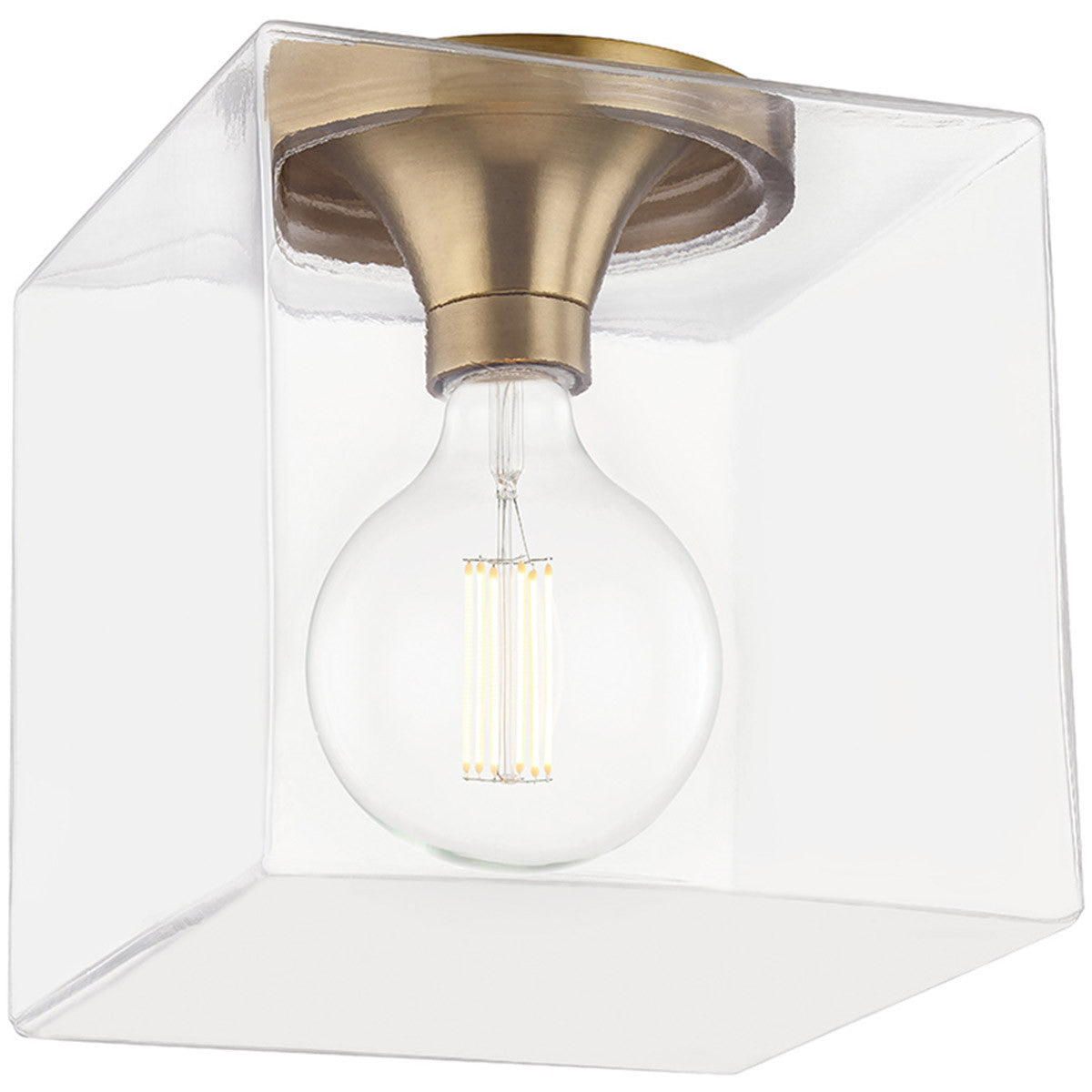 Mitzi 1 Light Flush Mount in Aged Brass H284501SQL-AGB