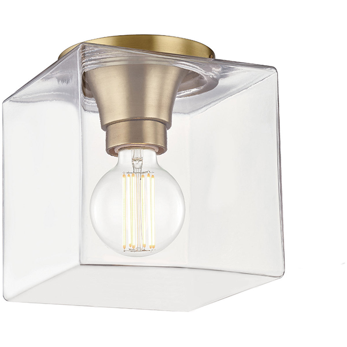 Mitzi 1 Light Flush Mount in Aged Brass H284501SQS-AGB