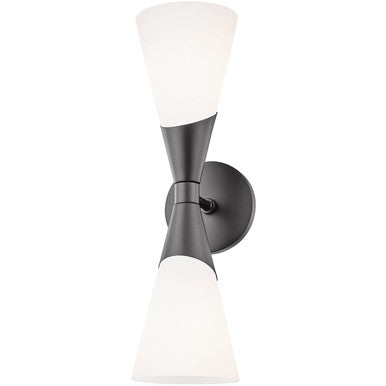 Mitzi 2 Light Wall Sconce in Black H312102-BLK