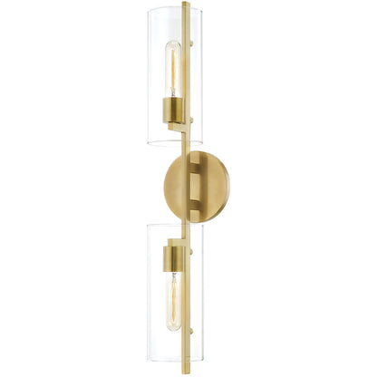 Mitzi 2 Light Wall Sconce in Aged Brass H326102-AGB