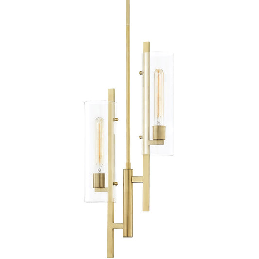 Mitzi 2 Light Pendant in Aged Brass H326702-AGB