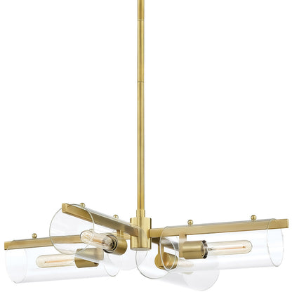 Mitzi 4 Light Chandelier in Aged Brass H326804-AGB