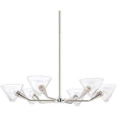 Mitzi 6 Light Chandelier in Polished Nickel H327806-PN