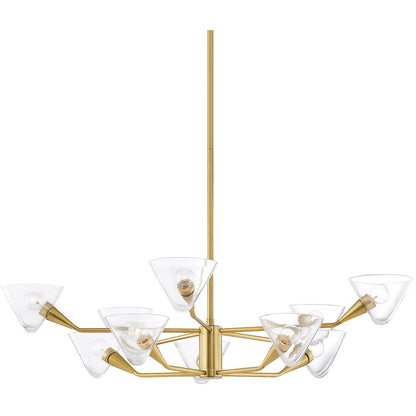 Mitzi 10 Light Chandelier in Aged Brass H327810-AGB