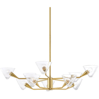 Mitzi 10 Light Chandelier in Aged Brass H327810-AGB