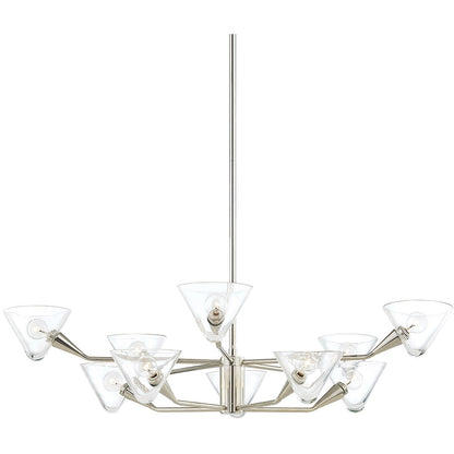 Mitzi 10 Light Chandelier in Polished Nickel H327810-PN