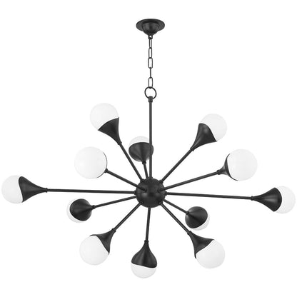 Mitzi 12 Light Chandelier in Soft Black H375812-SBK