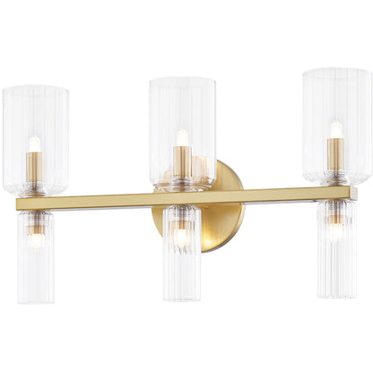 Mitzi 6 Light Bath and Vanity in Aged Brass H384303-AGB