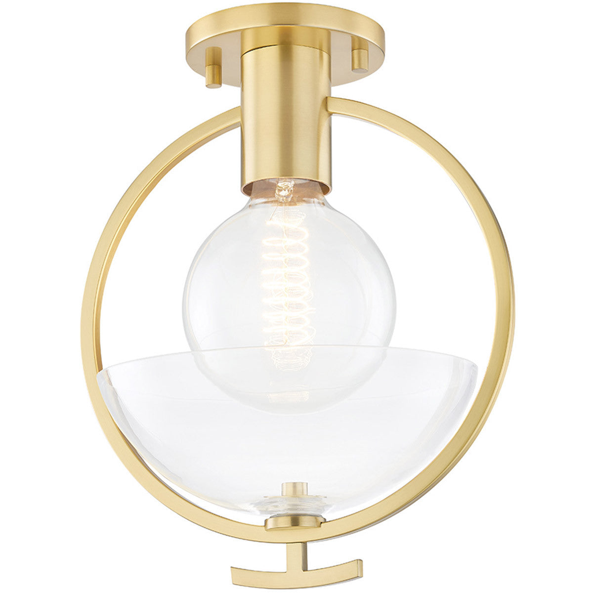 Mitzi 1 Light Semi Flush in Aged Brass H387601-AGB