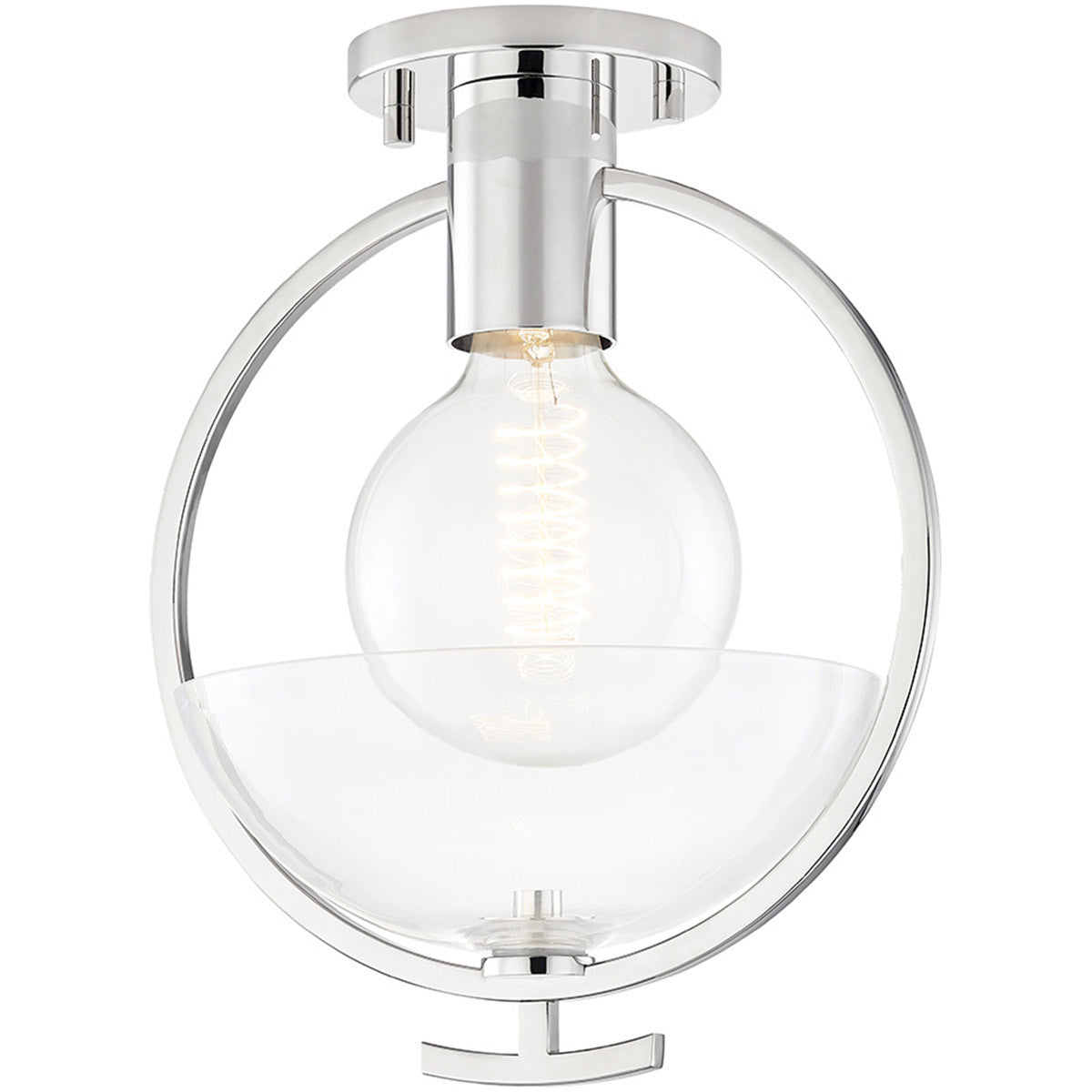 Mitzi 1 Light Semi Flush in Polished Nickel H387601-PN