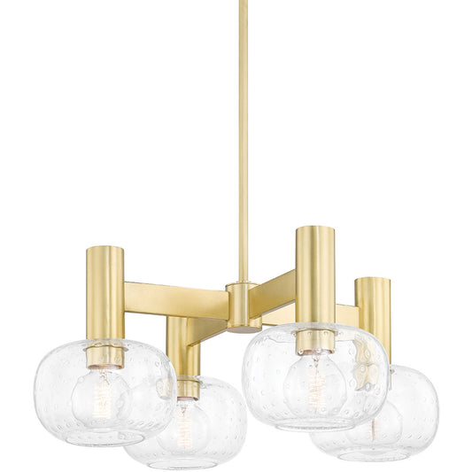 Mitzi 4 Light Chandelier in Aged Brass H403804-AGB