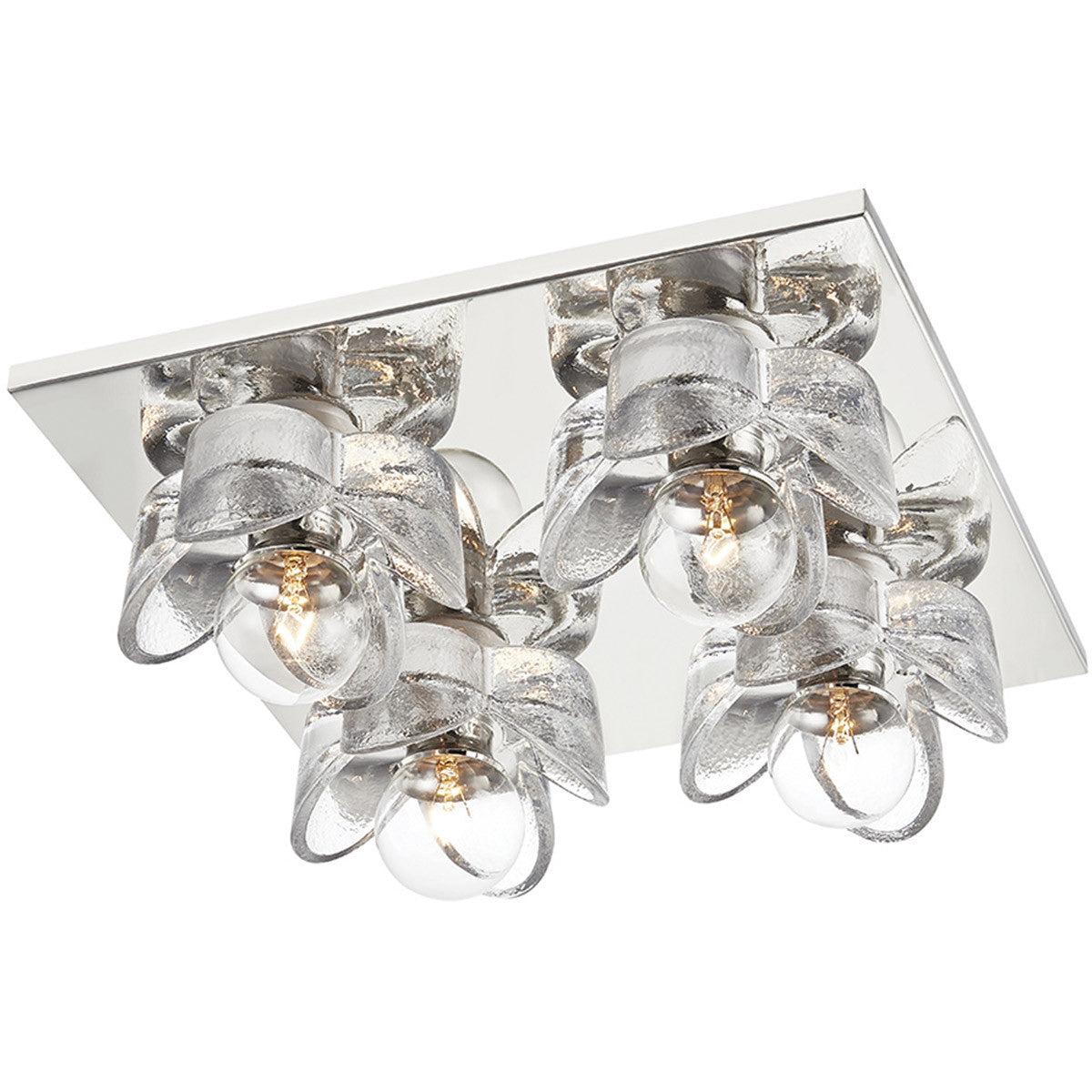 Mitzi 4 Light Flush Mount in Polished Nickel H410504-PN