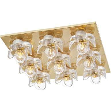 Mitzi 9 Light Flush Mount in Aged Brass H410509-AGB