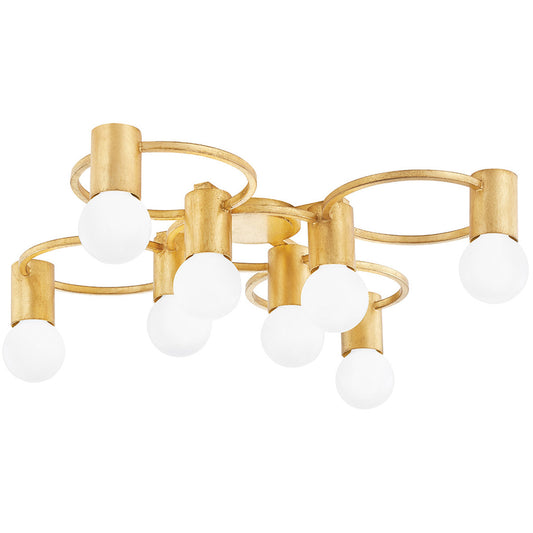 Mitzi 8 Light Semi Flush in Gold Leaf H413608-GL