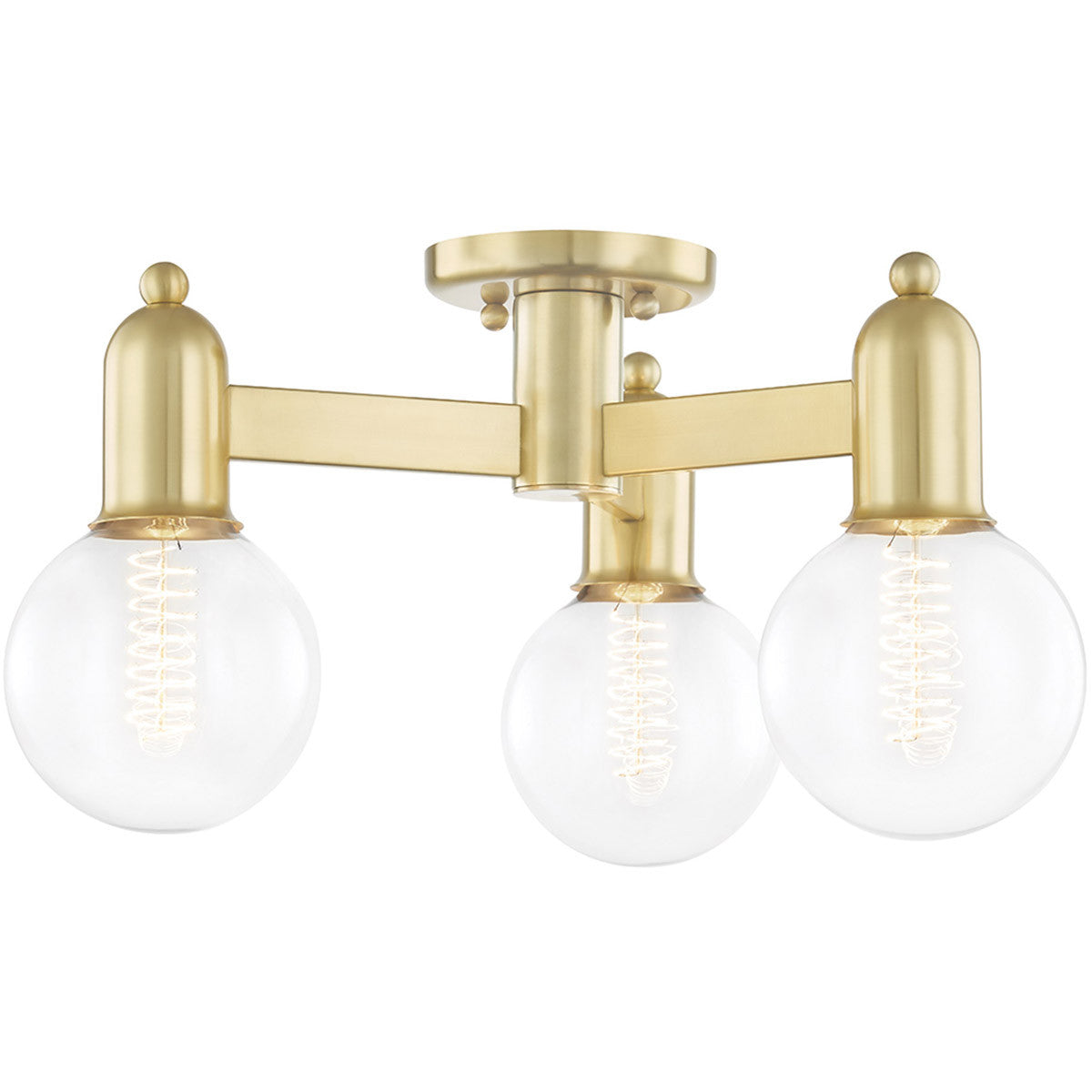 Mitzi 3 Light Semi Flush in Aged Brass H419603-AGB