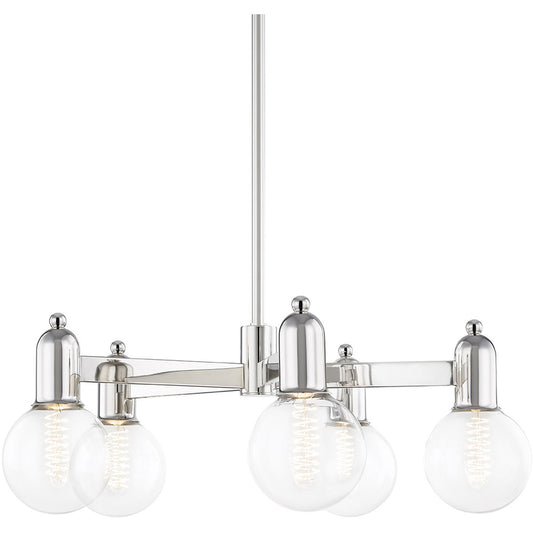 Mitzi 5 Light Chandelier in Polished Nickel H419805-PN