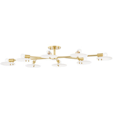 Mitzi 8 Light Semi Flush in Aged Brass H428608-AGB