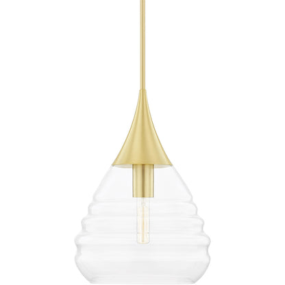 Mitzi 1 Light Pendant in Aged Brass H431701L-AGB