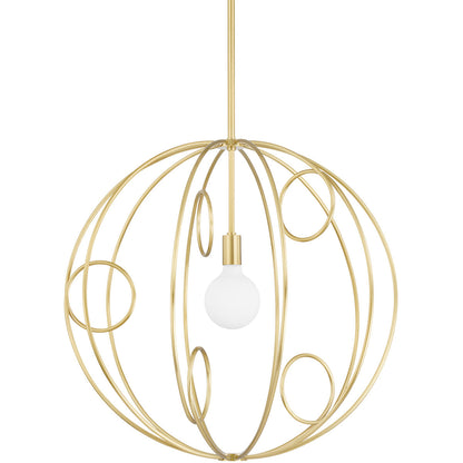 Mitzi 1 Light Chandelier in Aged Brass H485701M-AGB