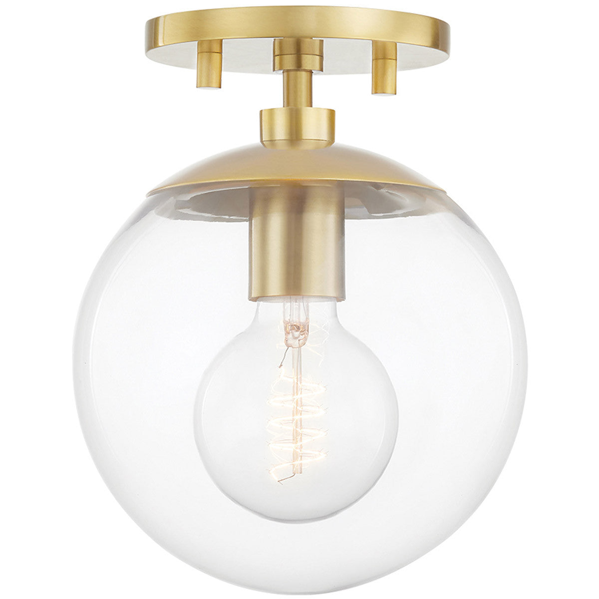 Mitzi 1 Light Semi Flush in Aged Brass H503601-AGB