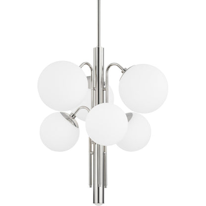 Mitzi 6 Light Chandelier in Polished Nickel H504806-PN