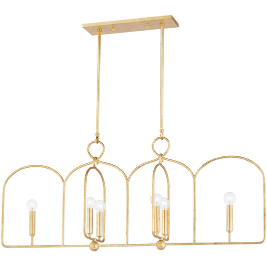 Mitzi 6 Light Linear in Gold Leaf H512906-GL