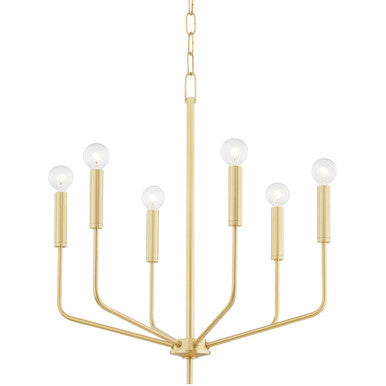 Mitzi 6 Light Chandelier in Aged Brass H516806-AGB