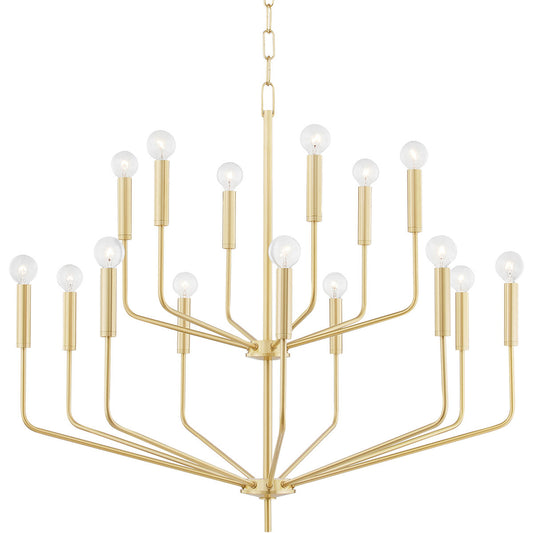 Mitzi 15 Light Chandelier in Aged Brass H516815-AGB