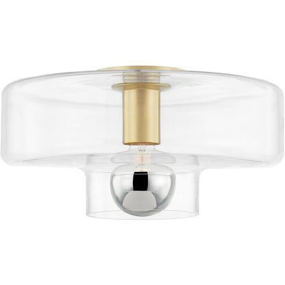 Mitzi 1 Light Flush Mount in Aged Brass H524501-AGB