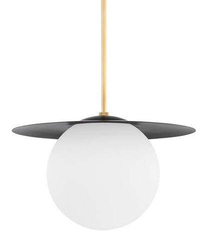 Mitzi 1 Light Large Pendant in Aged Brass/Soft Black H600701L-AGB/SBK