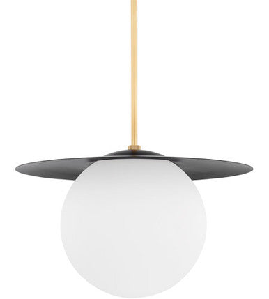 Mitzi 1 Light Pendant in Aged Brass/Soft Black H600701L-AGB/SBK