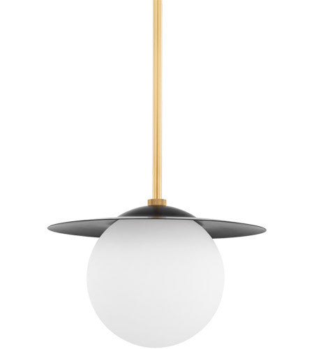 Mitzi 1 Light Small Pendant in Aged Brass/Soft Black H600701S-AGB/SBK