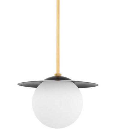 Mitzi 1 Light Pendant in Aged Brass/Soft Black H600701S-AGB/SBK