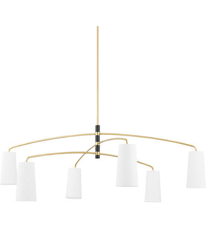 Mitzi 6 Light Chandelier in Aged Brass/Soft Black H612806-AGB/SBK