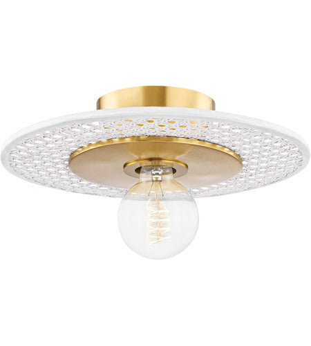 Mitzi 1 Light Flushmount in Aged Brass H624501-AGB