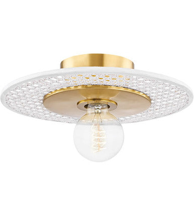 Mitzi 1 Light Flush Mount in Aged Brass H624501-AGB