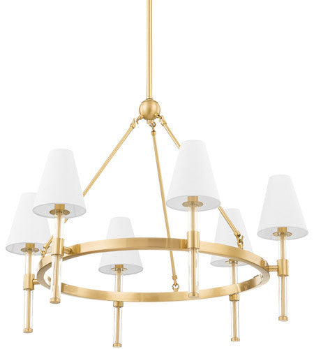 Mitzi 6 Light Chandelier in Aged Brass H630806-AGB