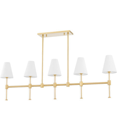 Mitzi 5 Light Island in Aged Brass H630905-AGB