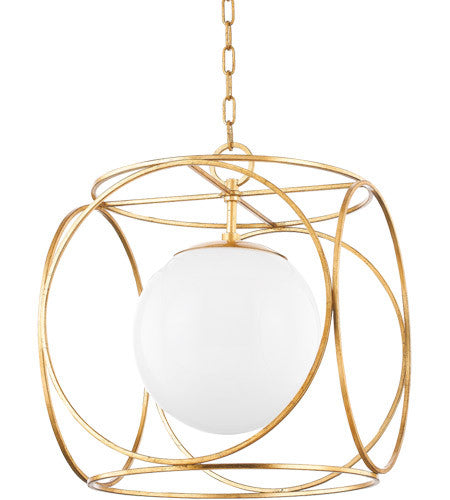 Mitzi 1 Light Large Pendant in Vintage Gold Leaf H632701L-VGL