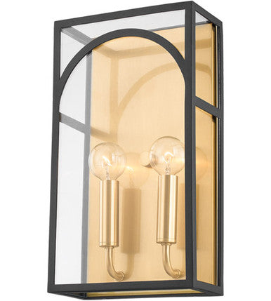 Mitzi 2 Light Wall Sconce in Aged Brass/Textured Black Combo H642102-AGB/TBK